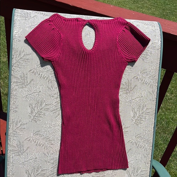 Mandee Ribbed Cut Out top - Picture 2 of 2